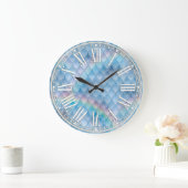 Light Blue & Rainbow & Glitzern Dragon Scales Große Wanduhr (Zuhause)