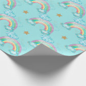 Light Blue Rainbow Pattern Geschenkpapier (Ecke)