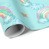Light Blue Rainbow Pattern Geschenkpapier (Rolleneckpunkt)