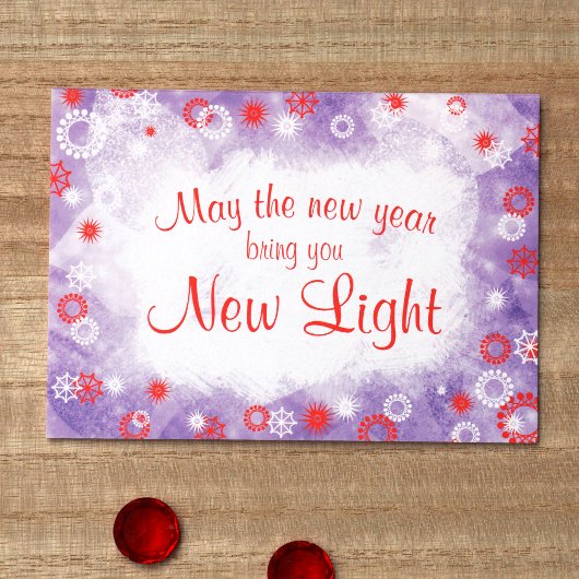 Light Blue, Red Company Holiday Card Karte