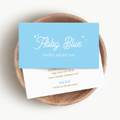 Light Blue Retro Script Stars Business Card Visitenkarte