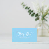 Light Blue Retro Script Stars Business Card Visitenkarte (Stehend Vorderseite)
