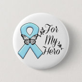 Light Blue Ribbon für meinen Helden Button (Vorderseite)