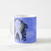 Light Blue Ribbon mit Flügeln Kaffeetasse (Vorderseite Links)