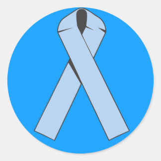 Light Blue Ribbon Produkte und Bekleidung Runder Aufkleber