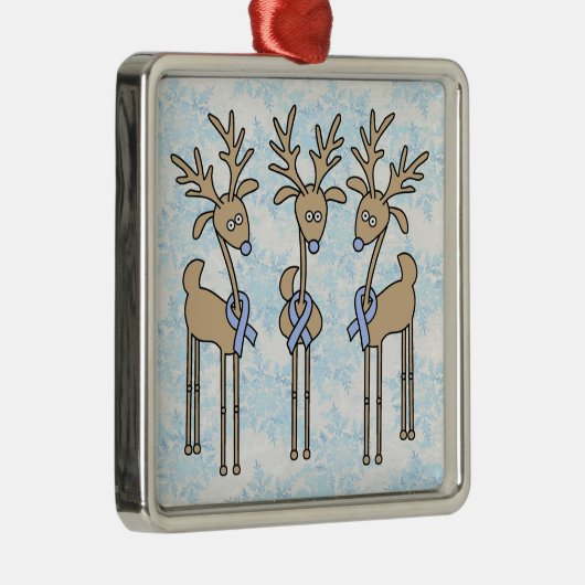 Light Blue Ribbon Rentier Silbernes Ornament (Rechts)