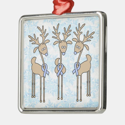 Light Blue Ribbon Rentier Silbernes Ornament (Links)