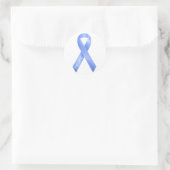 Light Blue Ribbon Runder Aufkleber (Tasche)