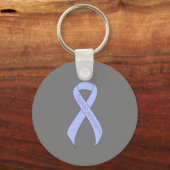 Light Blue Ribbon Support Awareness Schlüsselanhänger (Vorderseite)