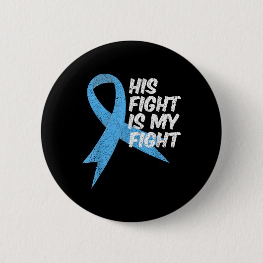 Light Blue Ribbon Support Warrior Prostatakrebs Button (Vorderseite)