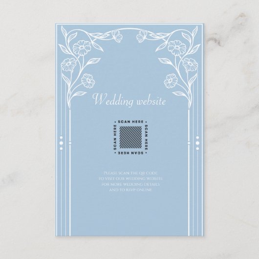 Light Blue Romance Vintage Wedding Card Begleitkarte (Vorderseite)