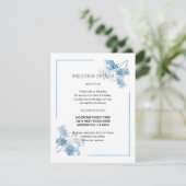 Light Blue Romantic Watercolor Floral Wedding  Begleitkarte (Stehend Vorderseite)