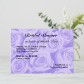 Light Blue Rose Background Brautparty laden ein Einladung (Stehend Vorderseite)