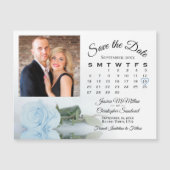 Light Blue Rose Calendar & Foto Rett Date Magnet (Vorderseite)