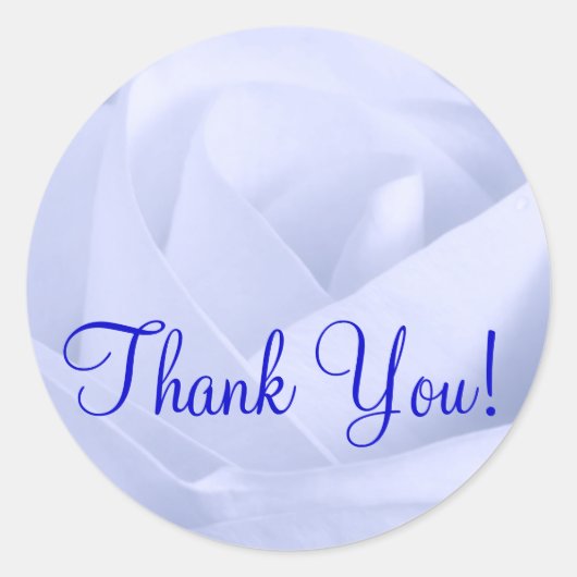 Light Blue Rose, danke! Runder Aufkleber (Vorderseite)
