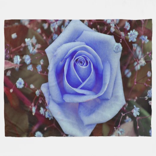 Light Blue Rose Fleecedecke (Vorderseite (Horizontal))