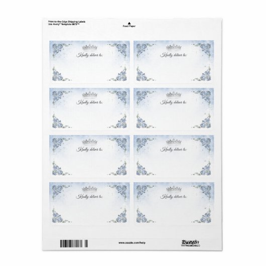 Light Blue Rose Silver Princess Crown Shipping (Vorne)