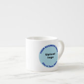 Light Blue Round Business Brand auf Espresso Tasse (Vorderseite Rechts)