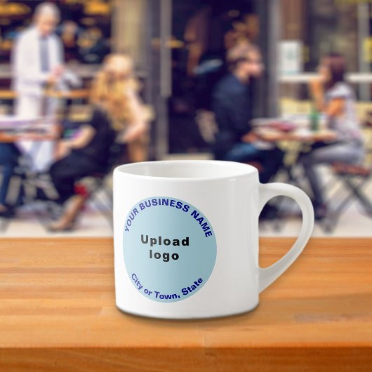 Light Blue Round Business Brand auf Espresso Tasse