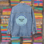 Light Blue Round Business Brand on Women's Jeansjacke