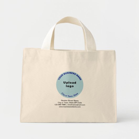 Light Blue Round Shape Business Brand Mini Stoffbeutel (Vorne)