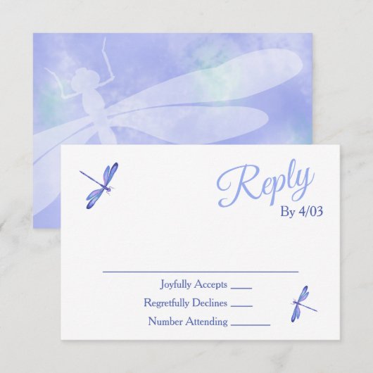 Light Blue RSVP Enclosure Cards Hinweiskarte (Vorne/Hinten)