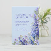 Light Blue Rustic Spring Lavender Frame Einladung (Stehend Vorderseite)