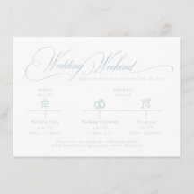 Light Blue "S" Monogram Wedding Card