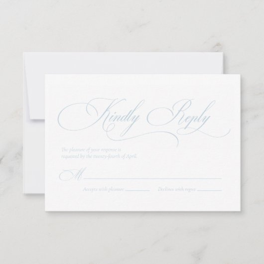 Light Blue "S" Monogram Wedding RSVP Card (Vorderseite)