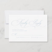 Light Blue "S" Monogram Wedding RSVP Card Karte (Vorderseite)