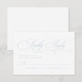 Light Blue "S" Monogram Wedding RSVP Card Karte (Vorne/Hinten)