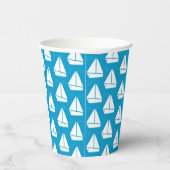 Light Blue Sailboat Pattern Pappbecher (Rechts)
