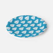 Light Blue Sailboat Pattern Pappteller (Schrägansicht)