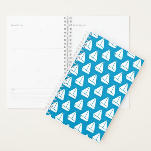 Light Blue Sailboat Pattern Planer (Anzeige)