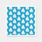 Light Blue Sailboat Pattern Serviette (Vorderseite)
