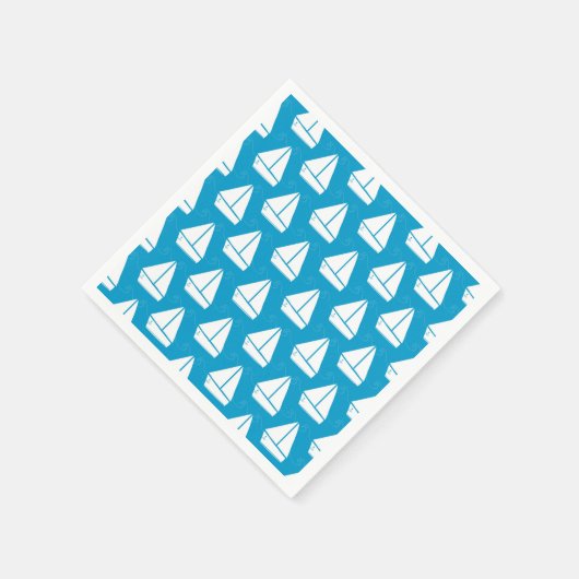 Light Blue Sailboat Pattern Serviette (Ecke)