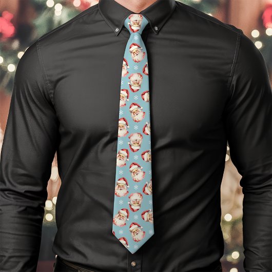 Light Blue Santa Claus Weihnachten Krawatte