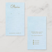 Light Blue Script Earring Display Visitenkarte (Vorne/Hinten)