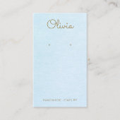 Light Blue Script Earring Display Visitenkarte (Vorderseite)