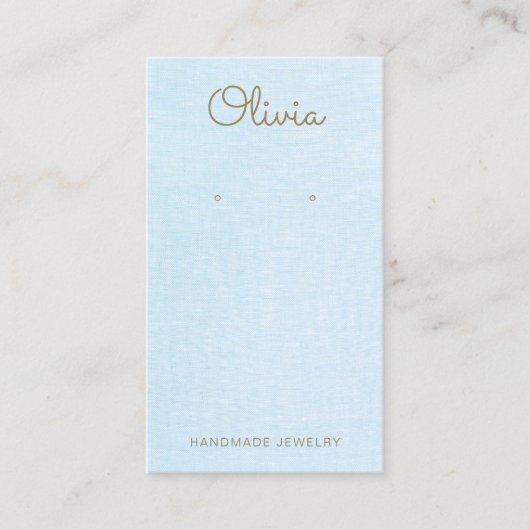 Light Blue Script Earring Display Visitenkarte (Vorderseite)
