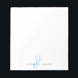 Light Blue Script Monogram Initials  Notizblock<br><div class="desc">Light Blue Script Monogram Initials Notepad</div>