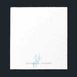 Light Blue Script Monogram Initials  Notizblock<br><div class="desc">Light Blue Script Monogram Initials Notepad</div>