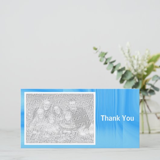 Light Blue Shadoyed Dankeskarte (Stehend Vorderseite)