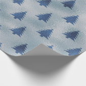Light Blue Silent Night Weihnachtsbaum Geschenkpapier (Ecke)