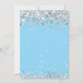 Light Blue Silver 7. Geburtstagsparty Einladung (Rückseite)