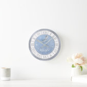 Light Blue Silver Glass Shoe Aschenputtel Princess Runde Wanduhr (Zuhause)