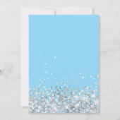 Light Blue Silver Glitzer Geburtstagsparty Einladung (Rückseite)
