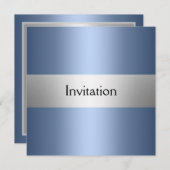 Light Blue Silver Party Einladung (Vorne/Hinten)