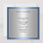 Light Blue Silver Party Einladung (Rückseite)