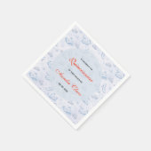 Light Blue Silver Princess Quinceanera Birthday  Serviette (Ecke)